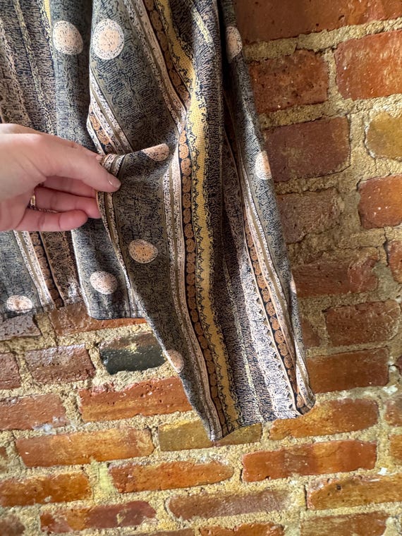 80s Boho Abstract Button Jacket – Earthy Print Vi… - image 6