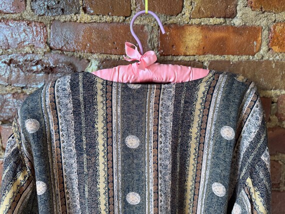 80s Boho Abstract Button Jacket – Earthy Print Vi… - image 4
