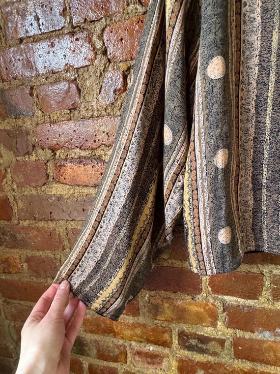 80s Boho Abstract Button Jacket – Earthy Print Vi… - image 7