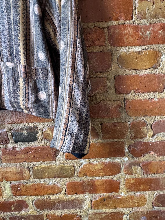 80s Boho Abstract Button Jacket – Earthy Print Vi… - image 10