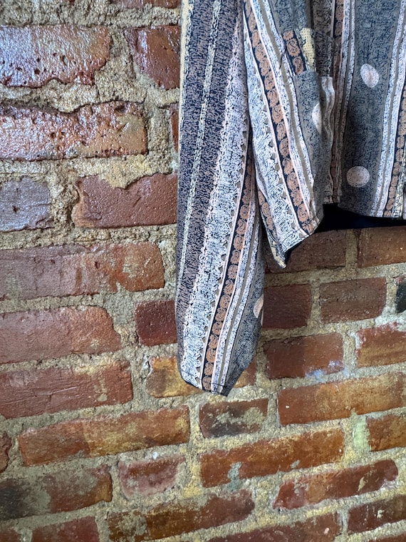 80s Boho Abstract Button Jacket – Earthy Print Vi… - image 9