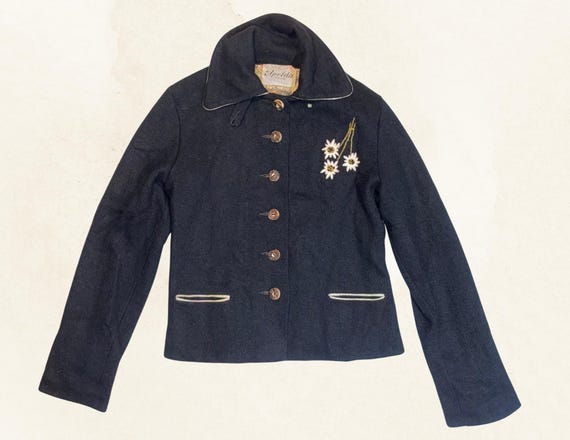1940s Wool Jacket, Apolda New York Alpine Edelwei… - image 3
