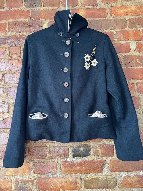 1940s Wool Jacket, Apolda New York Alpine Edelwei… - image 12