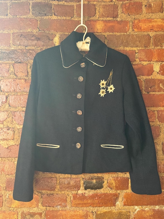 1940s Wool Jacket, Apolda New York Alpine Edelwei… - image 14