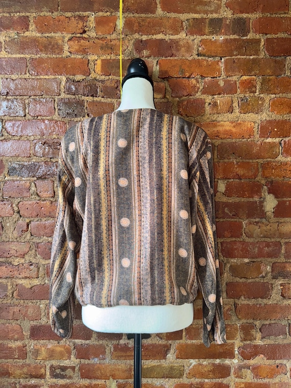 80s Boho Abstract Button Jacket – Earthy Print Vi… - image 11