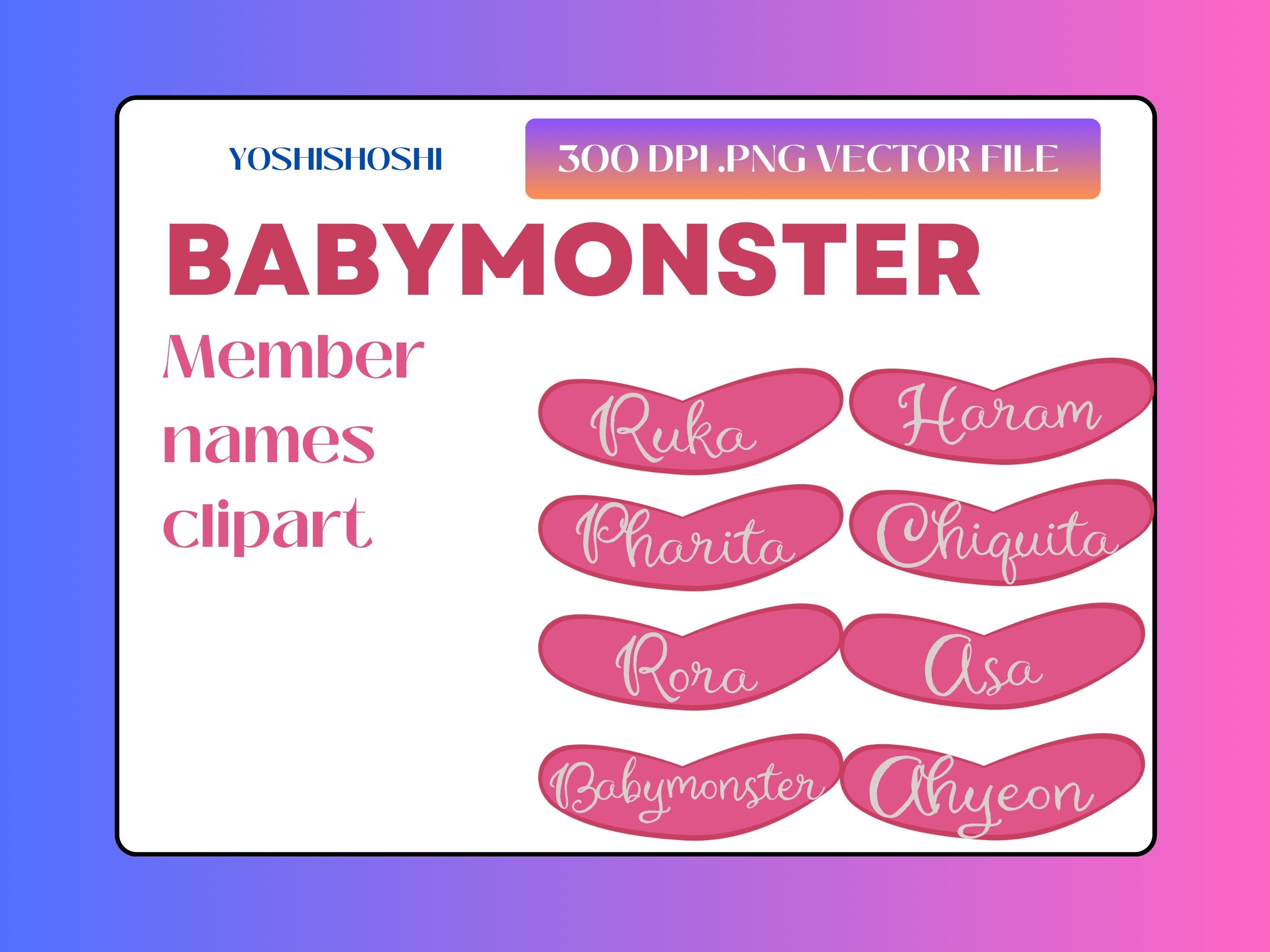 Babymonster Kpop Sticker Printable Png Logo Bundle Set Clipart - Etsy
