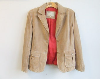 beige suede jacket/jacket size US 6