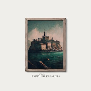 Alcatraz Insel | San Francisco, Kalifornien | US National Monument | Vintage Landschaft Ölgemälde | Druckbarer digitaler Download | #99