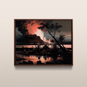 Hawaii Volcanoes Nationalpark | Vintage Ölgemälde | Hawaii, USA | Sofortiger digitaler Download | #170