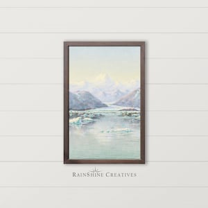Vintage Winter Glacier Landscape | 1800s Oil Painting | Wall Art | Winter Décor | Printable Art | Digital Download | #92