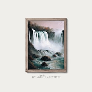 Niagara Falls | New York | US National Monument | Vintage Landscape Oil Painting | Printable Digital Download | #106