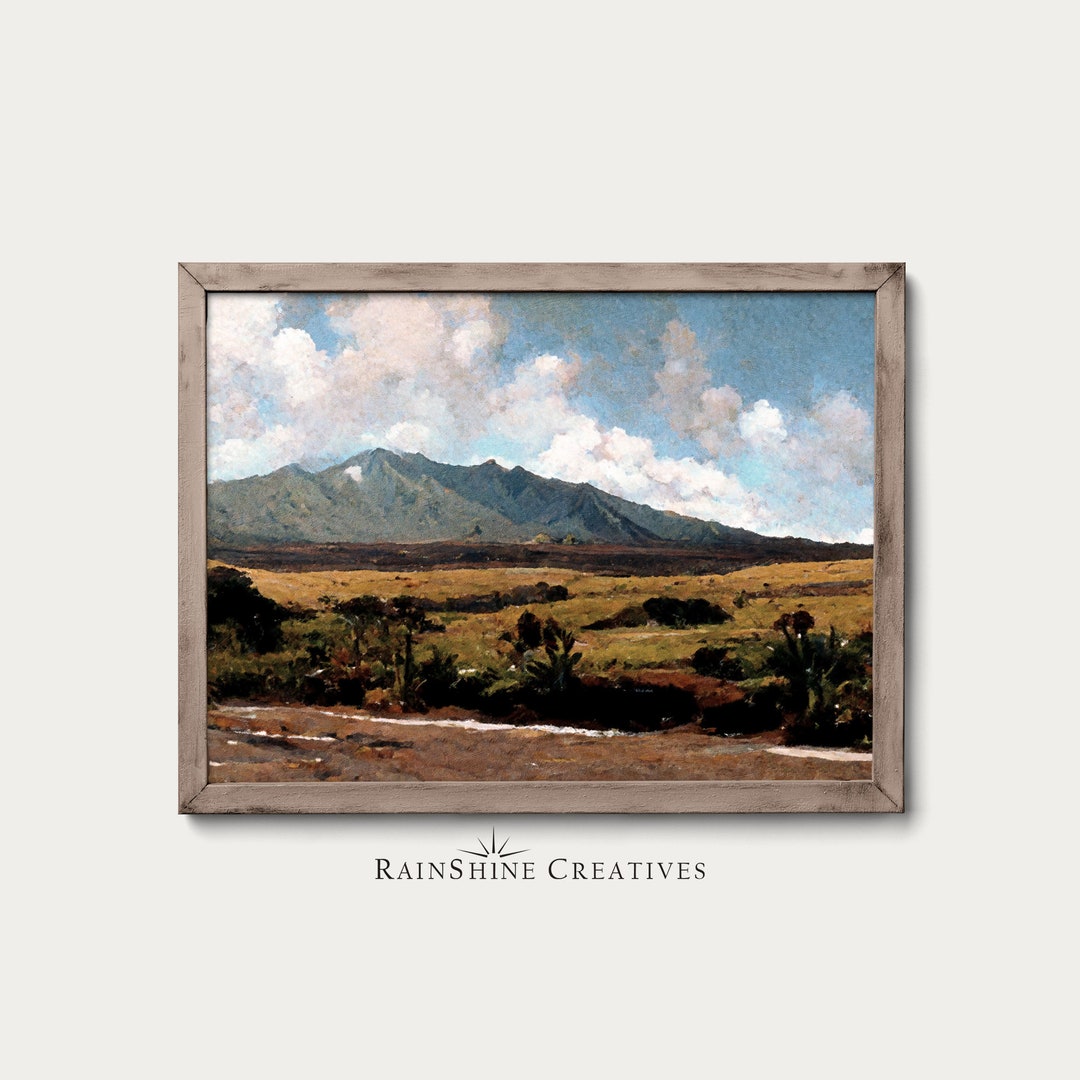 Haleakala National Park Hawaii USA Vintage Landscape Oil Etsy