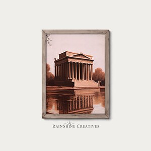 Lincoln Memorial | Washington D.C. | US National Monument | Vintage Landschaft Ölgemälde | Druckbarer digitaler Download | #111
