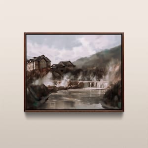 Hot Springs National Park | Vintage Oil Painting | Arkansas, USA | Instant Digital Download | #252