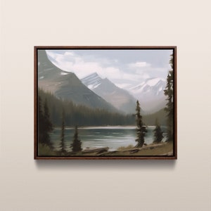Glacier National Park | Vintage olieverfschilderij | Montana, VS | Directe digitale download | #231