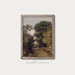 Vintage English Countryside Oil Painting | A Herefordshire Lane by David Cox | Printable Digital Download | #136