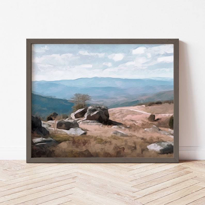 Shenandoah National Park Vintage Oil Painting Virginia, USA Instant
