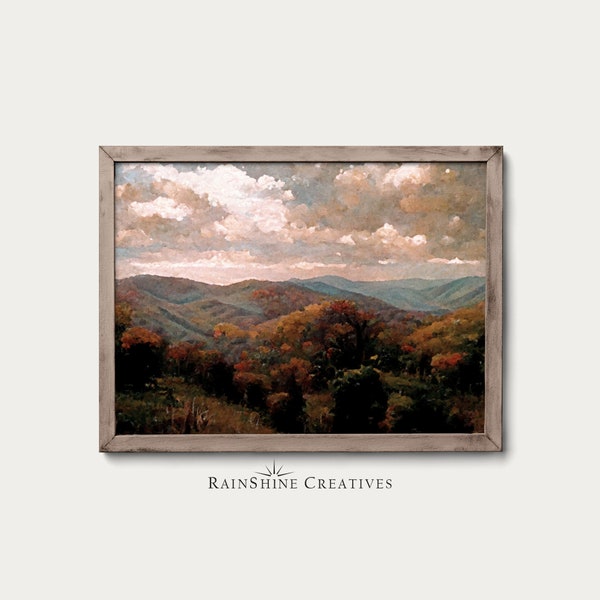 Parc national de Shenandoah | Virginie, États-Unis | peinture à l'huile de paysage vintage | Chaleureux Rustique | Art mural | Téléchargement numérique imprimable | #71