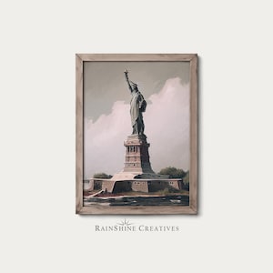 Statue of Liberty | New York City | US National Monument | Vintage Landscape Oil Painting | Printable Digital Download | #103