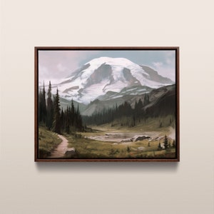 Mount Rainier National Park | Vintage Oil Painting | Washington, USA | Instant Digital Download | #261