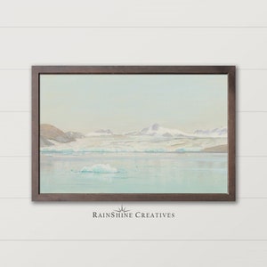 Vintage Winter Glacier Landscape | 1800s Watercolor Painting | Wall Art | Winter Décor | Printable Art | Digital Download | #92