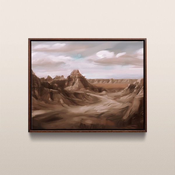 Badlands National Park | Vintage Oil Painting | South Dakota, USA | Instant Digital Download | #189