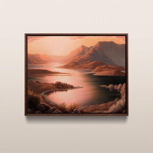 Lake Mead National Recreation Area Sunset | Vintage Oil Painting | Nevada, USA | Instant Digital Download | #179