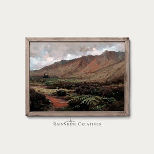 Haleakala National Park | Hawaii, USA | Vintage Landscape Oil Painting | Warm Rustic | Wall Art | Printable Digital Download | #59
