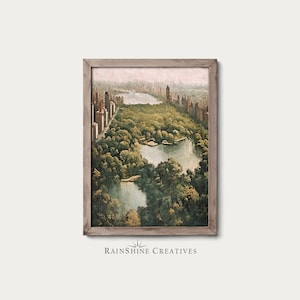 Central Park | New York City | US National Monument | Vintage Landscape Oil Painting | Printable Digital Download | #102