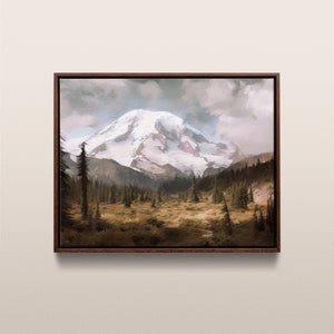 Mount Rainier National Park | Vintage Oil Painting | Washington, USA | Instant Digital Download | #260