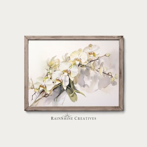Vintage Orchids Watercolor Painting | Delicate Botanical Art | Instant Digital Download | #309