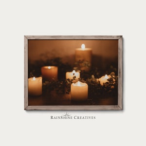 Christmas Candles and Decorations Painting | Wall Art | Christmas Decor | Printable Art | Digital Download | #27