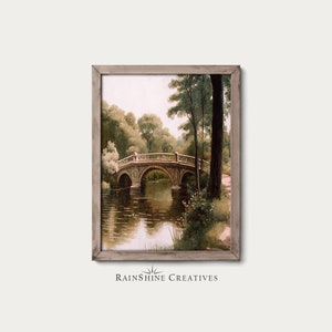 Bridge in Central Park | New York City | US National Monument | Vintage Landscape Oil Painting | Printable Digital Download | #101