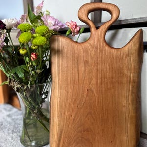 Rustic Cherry Farmhouse-Style Charcuterie Board | Handmade Wood Serving Board | Bread Board | Gift for Host | Housewarming Gift
