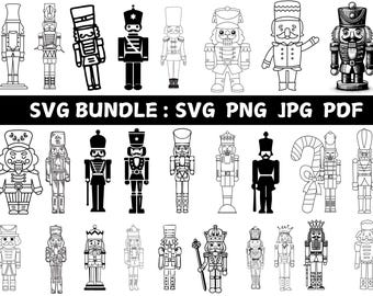 Christmas Nutcracker SVG Bundle, Silhouette Vector (Digital Download)