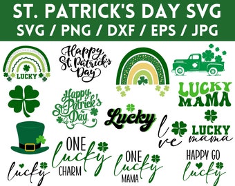 St. Patricks Day svg, Happy Go Lucky svg, St Patricks Day svg, Klee svg, St Patrick Designs, glücklicher Patrick's Day, Kleeblatt svg,