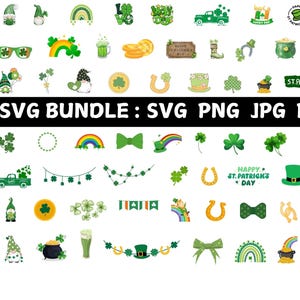 Pacote de png do Dia de São Patrício Oferta por tempo limitado (mais de 50 PNG/SVGs + todos os futuros designs do Dia de São Patrício adicionados à minha loja) Dia de São Patrício svg