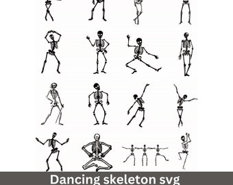 Dancing Skeleton SVG: Funny Halloween Clipart (Digital Download)