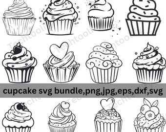 Cupcake SVG Bundle: Cake Cut Files (Digital Download)