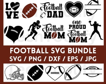 Football SVG Bundle: American Football, Heart, Clipart (Digital Download)