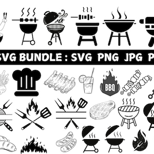 Barbeque-Bundle, BBQ-Svg-Bundle, BBQ-Svg, Grillen-Svg, Küchen-Svg, Bbq-Schnittdateien, Bbq-Clipart, Grillen-Clipart, Lebensmittel-Svg
