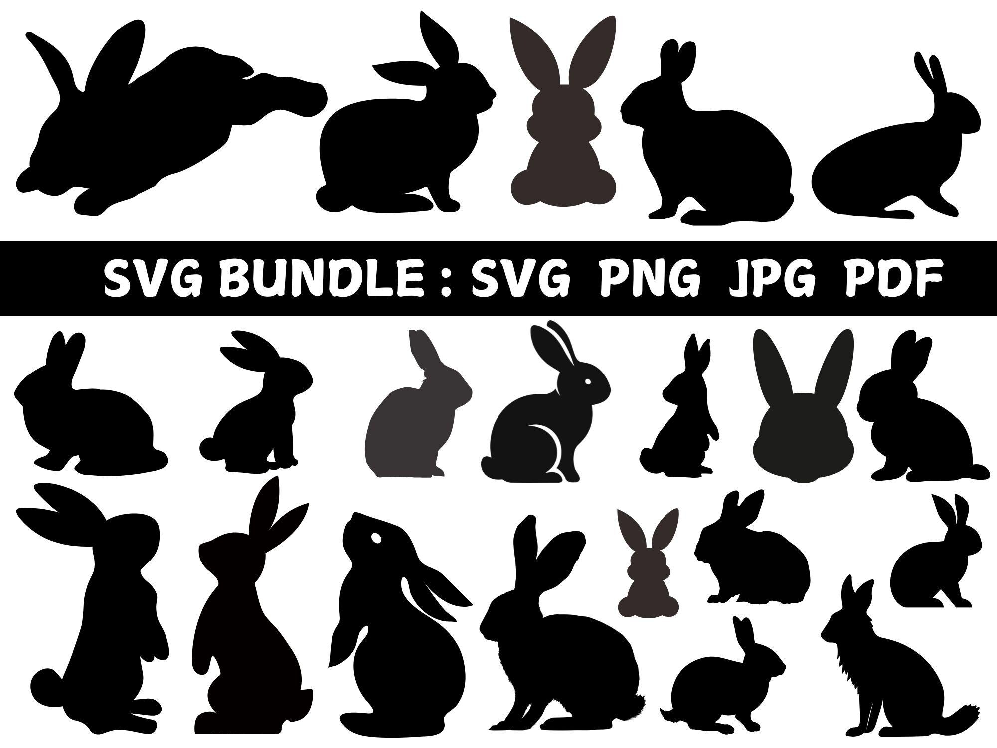 Rabbit SVG Bundle: Bunny Clipart, Cut Files (digital Download) - Etsy ...