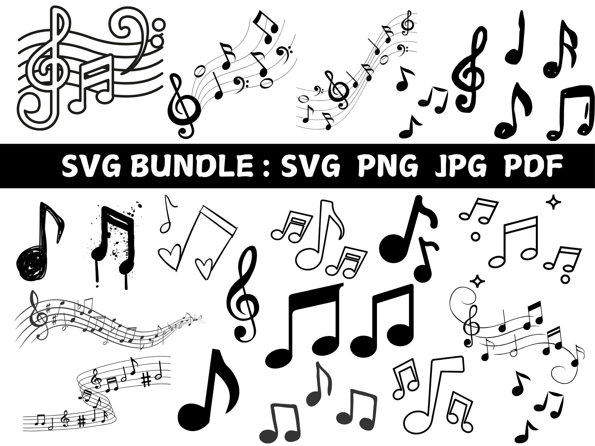 Music Notes Svg File Music Notes SVG Bundle: Clipart Cut Files (digital Download) - Etsy
