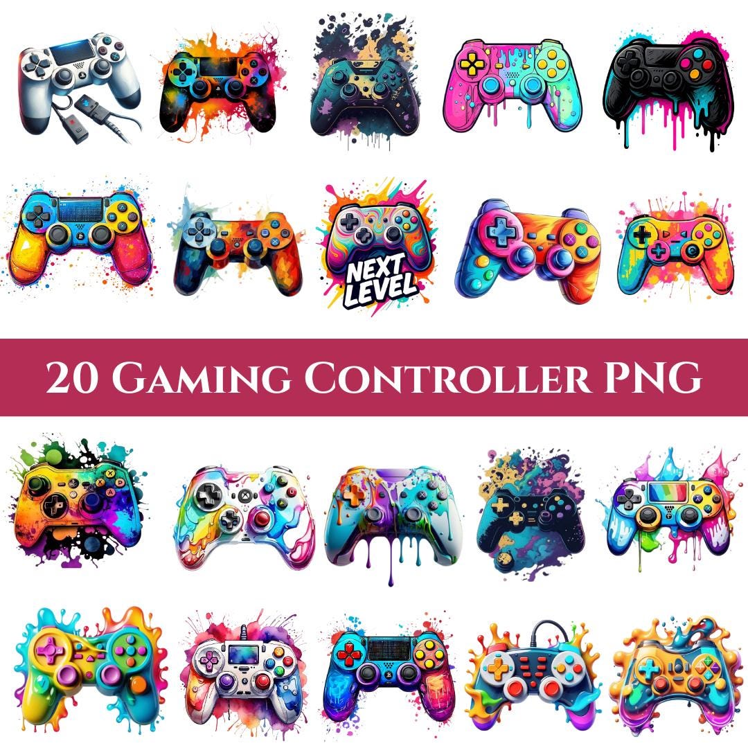 Game Controller Clipart PNG | 20 Watercolor Console Graphics ...