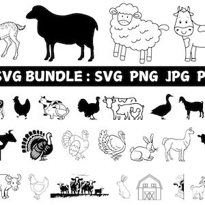 FARM ANIMALS SVG, Animals Svg, Farm svg , Farm Animals Cricut , Farm Animal Clipart , Cow Svg, Horse Svg, Pig Svg