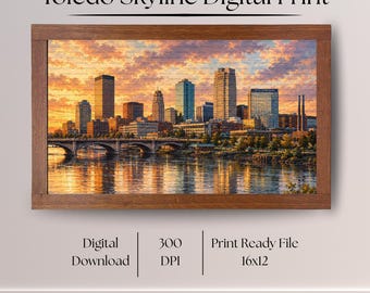 Toledo Ohio Skyline Digital Print