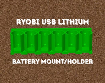 Ryobi USB Lithium Battery Holder/Mount – 3D Printed Wall Organizer