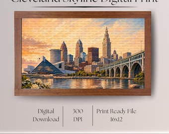 Cleveland Skyline Digital Print