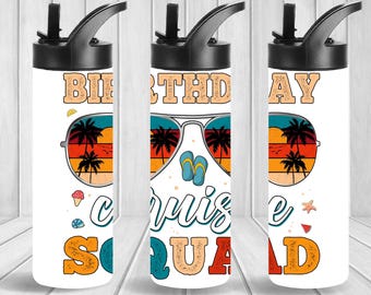 Birthday Cruise Squad (Custom Name) Flip Top & Tumbler