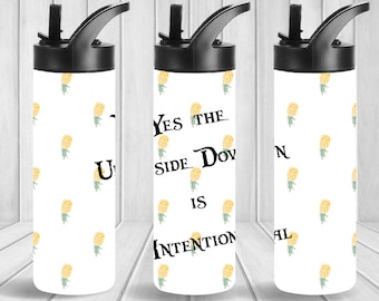 Upside Down Pineapple Tumbler, Flip Top Travel Cup